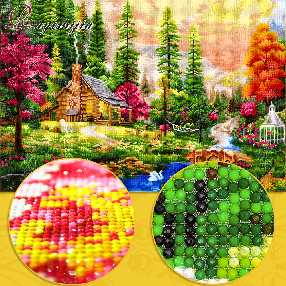 RUYISHIJIA 5D Diamond Painting Full Drill Square Mosaic Embroidery Pictures Rhinestones diamant Animals Phoenix Firebird | Дом и сад