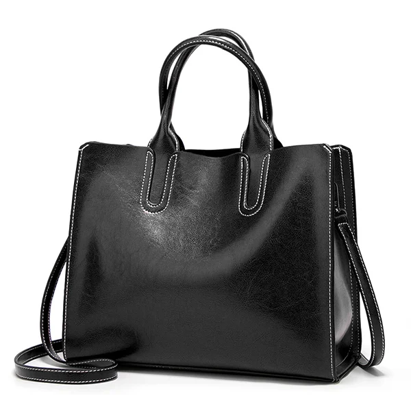 White black HJPHOEBAG роскошные кожаные сумки женские сумки Дамская большая сумка-тоут женская сумка на плечо из искусственной кожи женская сумка-мессенджер bolsa feminina YC001 - Цвет: White black
