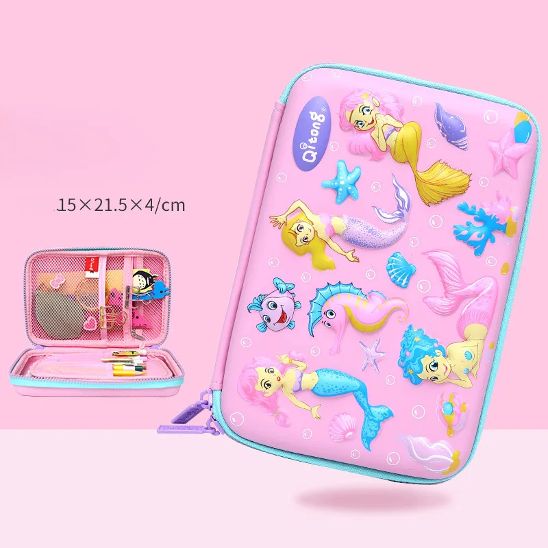 Kawaii 3D School Pencil Case for Girls Boys Penal Korean Pen Bag Cute EVA Large Makeup Pencilcase Pouch Stationery Box Penalties