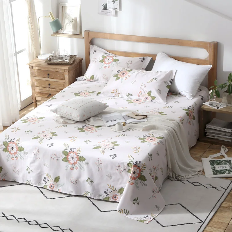 Простыня с наволочкой деревенский маленький принт постельное белье хлопок