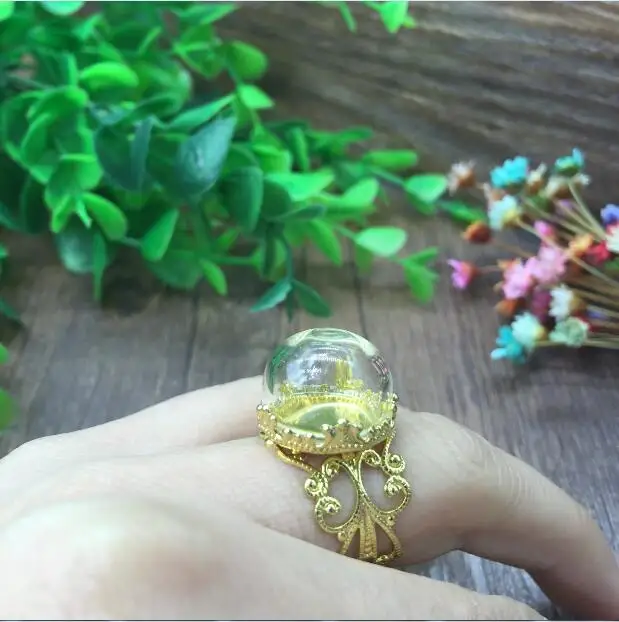 5 компл./лот 15 мм открытое фотокольцо цветочное кольцо набор базовых стеклянных