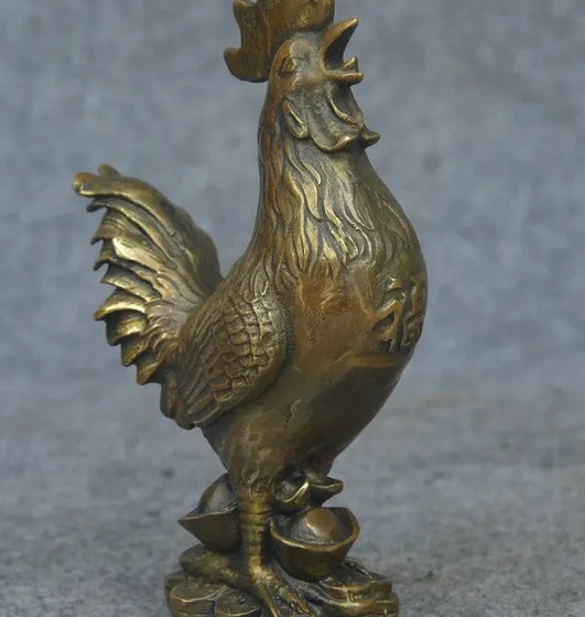 YM 322 Китайский народный фэншуй медный Бронзовый Зодиак курица петух|statue|statue bronze |