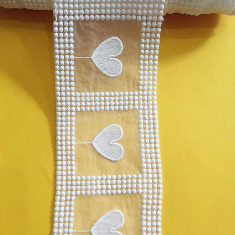 15 ярдов/лот 7,7 см белый цвет тюль кружева одежды вышитые сердца сетчатая кружевная отделка diy аксессуары 15 ярдов/лот 7,7 см белый цвет тюль кружева одежды вышитые сердца сетчатая кружевная отделка diy аксессуары