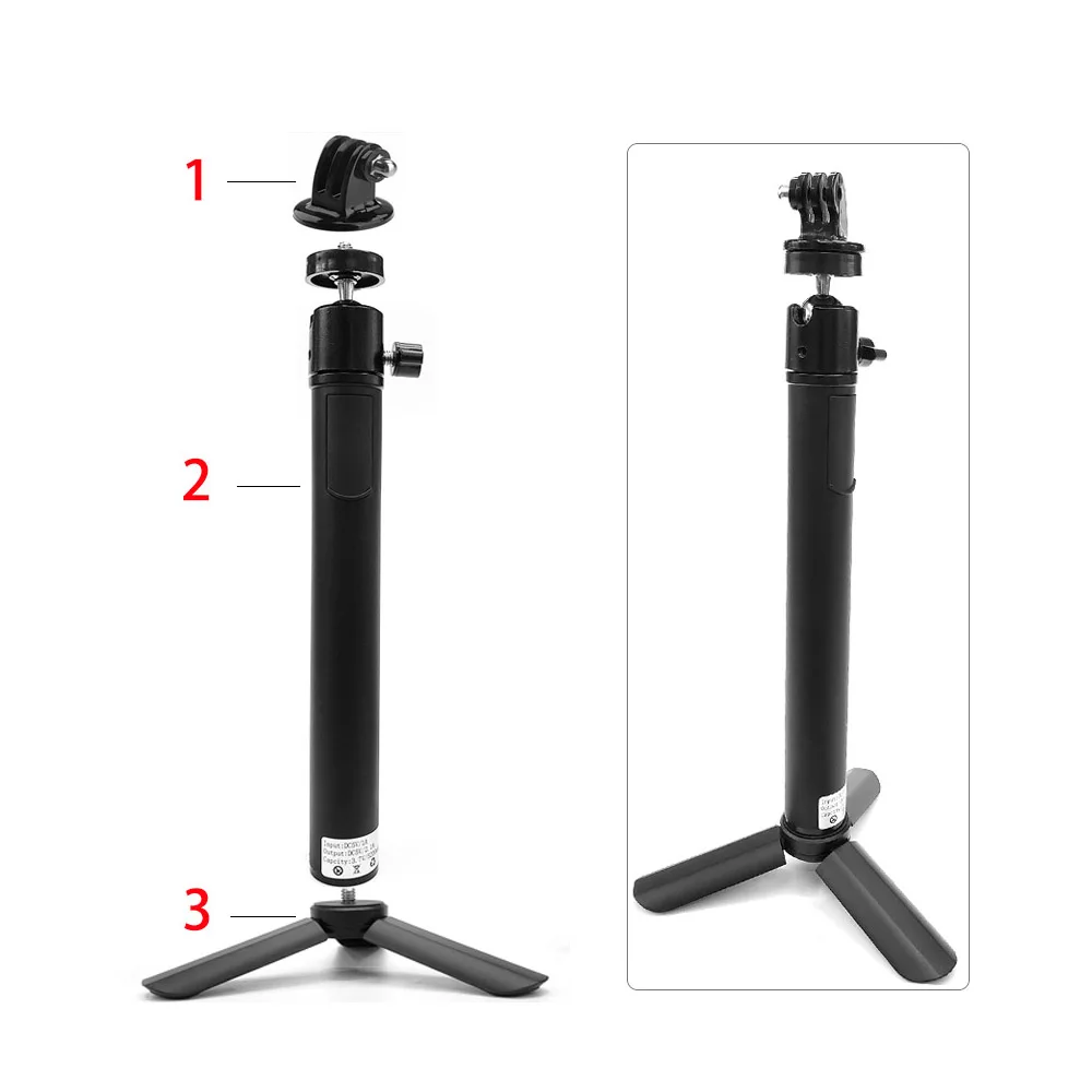 TUYU 2 в 1 ручной 5200 мАч Аккумулятор для камеры селфи палка для DJI OSMO Action GoPro Hero7 6 5 4 sj8 Аксессуары для мобильных телефонов