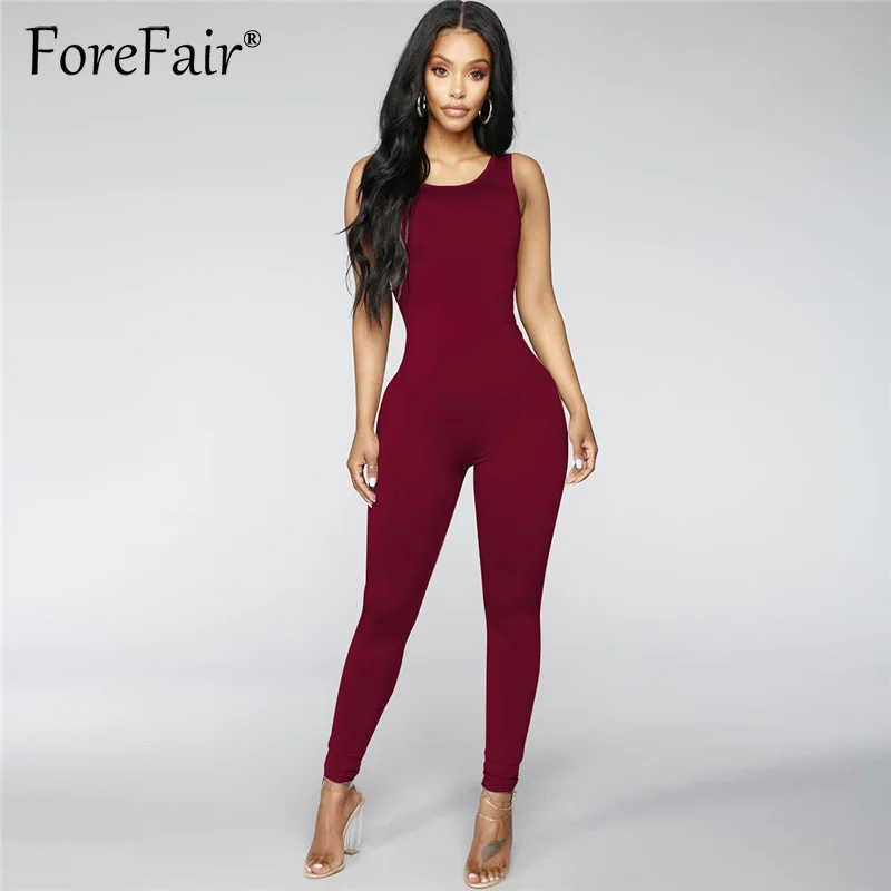 Forefair 2018 повседневные однотонные топы комбинезон женские комбинезоны без рукавов