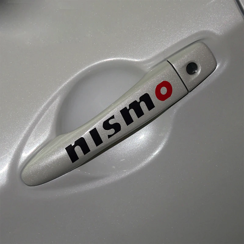 4 шт. ПВХ Nismo Автомобильная наклейка на дверную ручку для Nissan tiida navara juke note x trail t31t32
