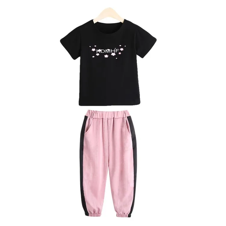 Для больших девочек комплект летней одежды хлопковые футболки с героями