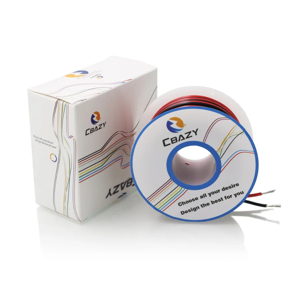 Кабель-удлинитель CBAZY 20AWG 2pin красный черный провод 20ga 2 провода 300 В 8 метров/26 фута |