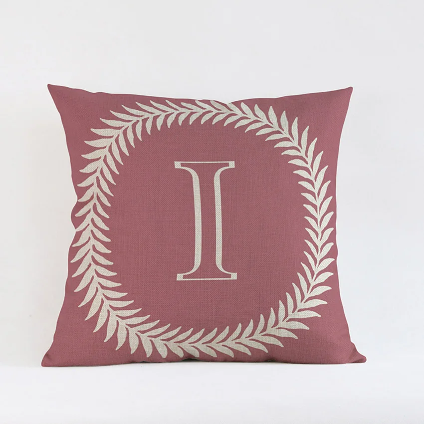 I Alphabet Cushion Cover 26 Letters A-Z Cotton Linen Baby Room Decorative Pillows Case Nordic Office Chair Seat Pillow Covers - Цвет: I