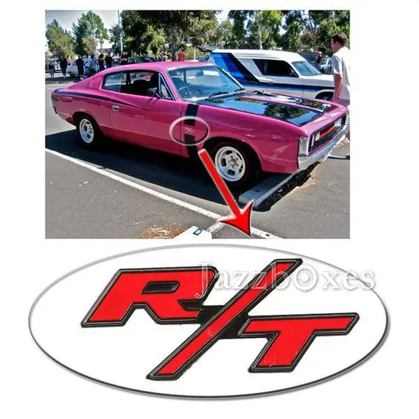 Пара 3D КРАСНЫЙ RT Эмблема Значок Стикер Логоса Автомобиля Для Jeep Chrysler Dodge Металл R/T