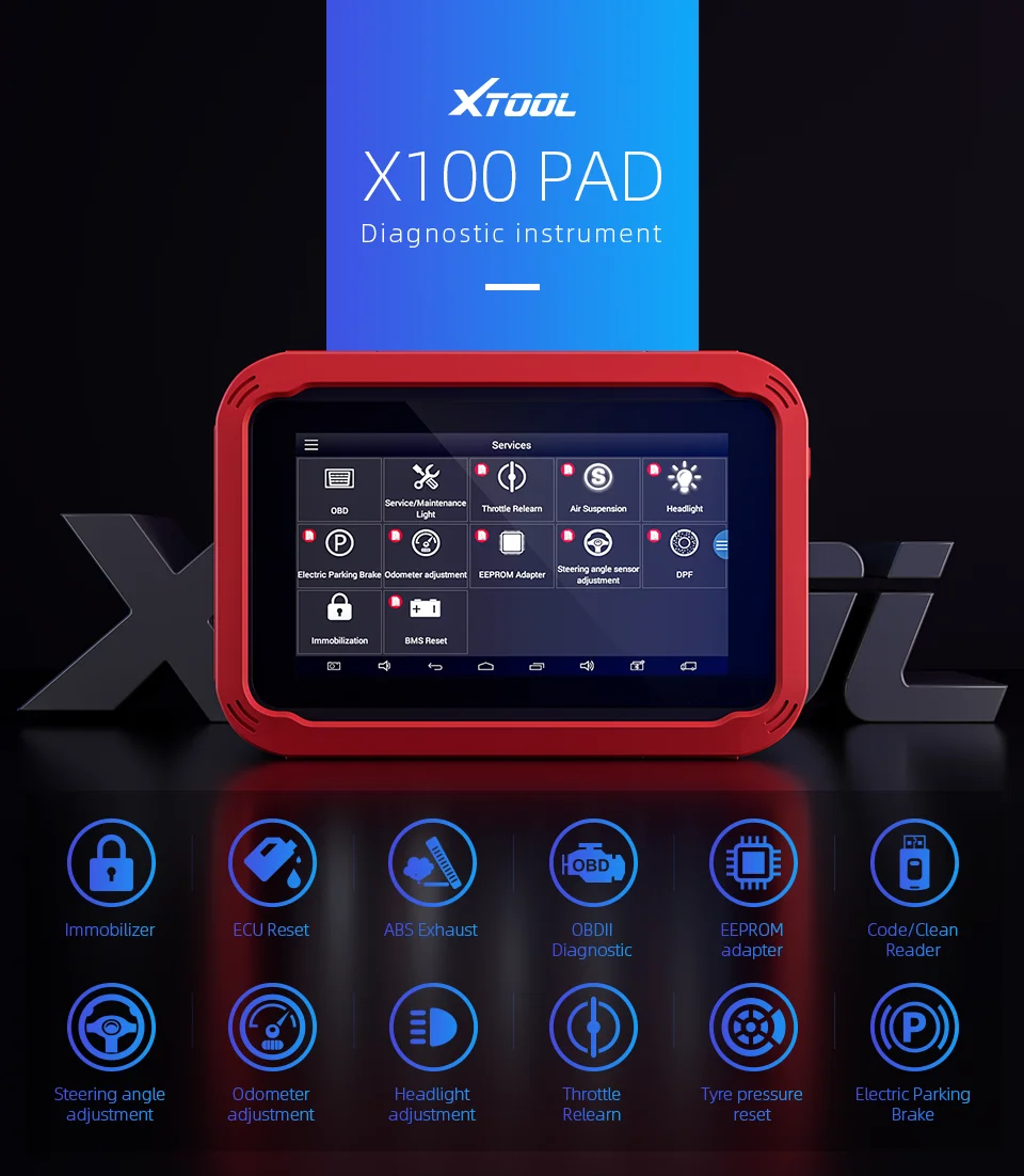 OBD2 riginal XTOOL X100 PAD Авто ключ программист X-100 PAD с адаптером EEPROM поддержка масла отдых и регулировка одометра
