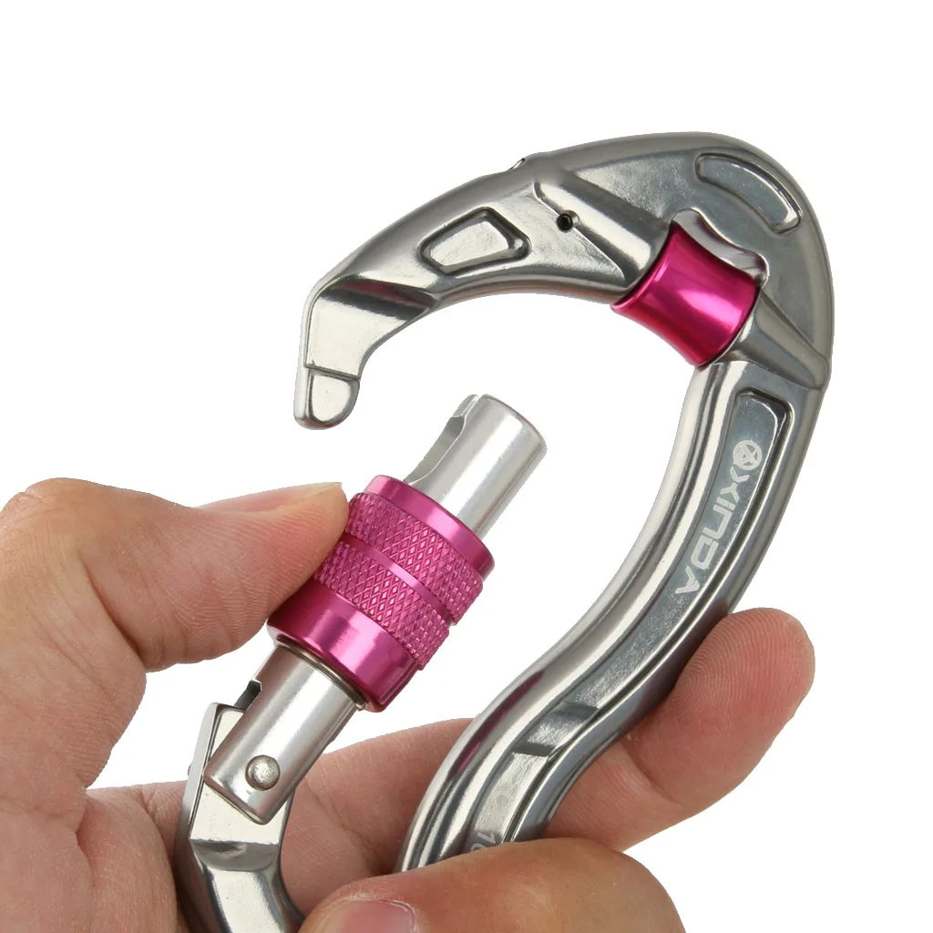 Новейший винтовой замок альпинистский алюминиевый карабин 25KN походный