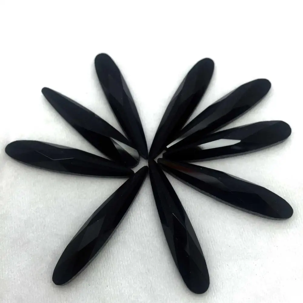 black Конкурентоспособную продукцию 6X30 мм flatback хрустальные стеклянные бусины в форме капли воды, Стразы DIY аксессуары для одежды 20 шт./упак - Цвет: black