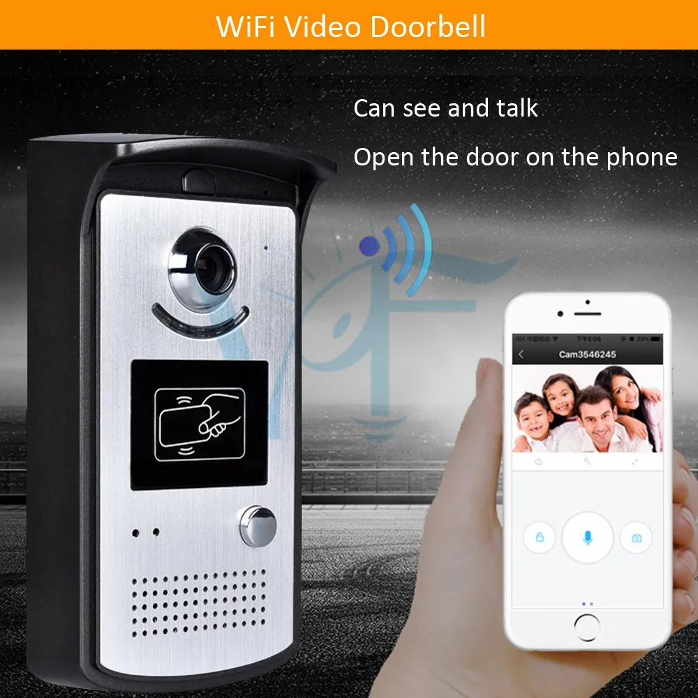 Беспроводной Водонепроницаемый видео телефон двери Wi Fi Звонок домофона Системы