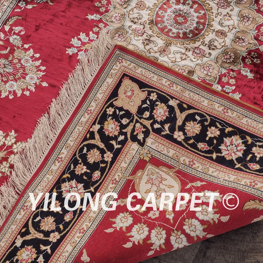 YILONG 4'x6' красные персидские ковры ручной вязки новый дизайн шелк ковер