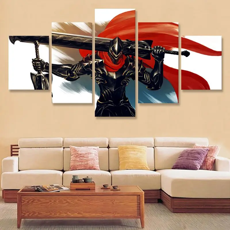 Персонаж Аниме Overlord настенная живопись 5 шт. украшения стены Современная маслом