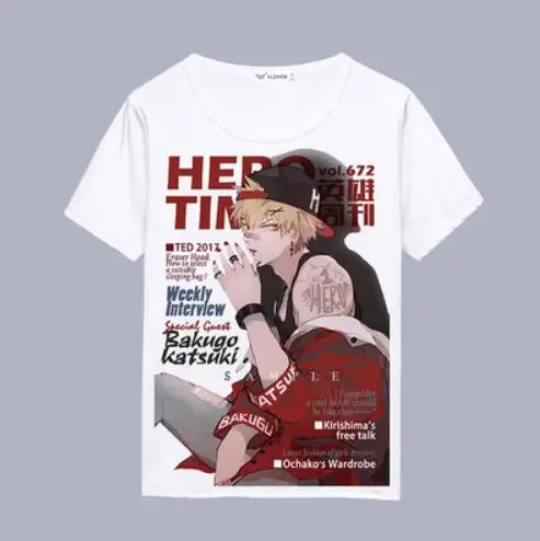 1 Детская футболка с надписью «Boku no Hero Academy» для мальчиков Midoriya Izuku Bakugou Katsuki OCHACO URARAKA, футболка с короткими рукавами с надписью «My Hero Academy» - Цвет: 1
