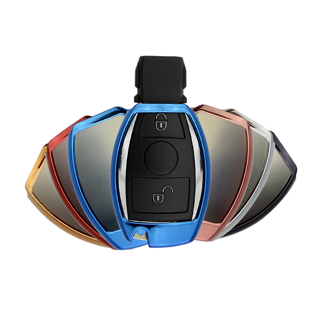OkeyTech TPU чехол для автомобильного ключа Benz Smart Key 3 кнопки защитный кожи Fob держатель