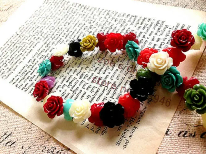 Камни камня камелии и окрашенных цветов 15 мм 40 дюймов | Украшения аксессуары