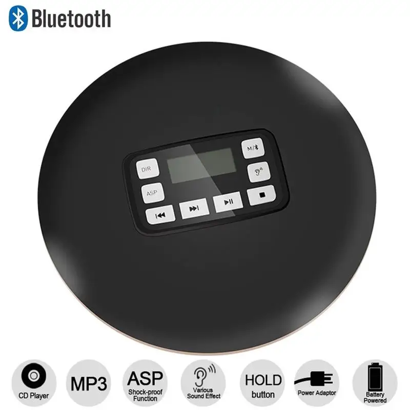 HOTT Bluetooth 4,1 портативный CD-плеер с светодиодный разъемом для дисплея, защита от ударов, персональный 8 музыкальный диск 611T