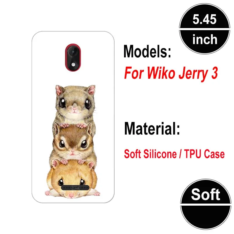 Мягкий силиконовый чехол для Wiko Jerry 3 Jerry3 5,4", Чехол s для Wiko Jerry 3, мягкий чехол с рисунком
