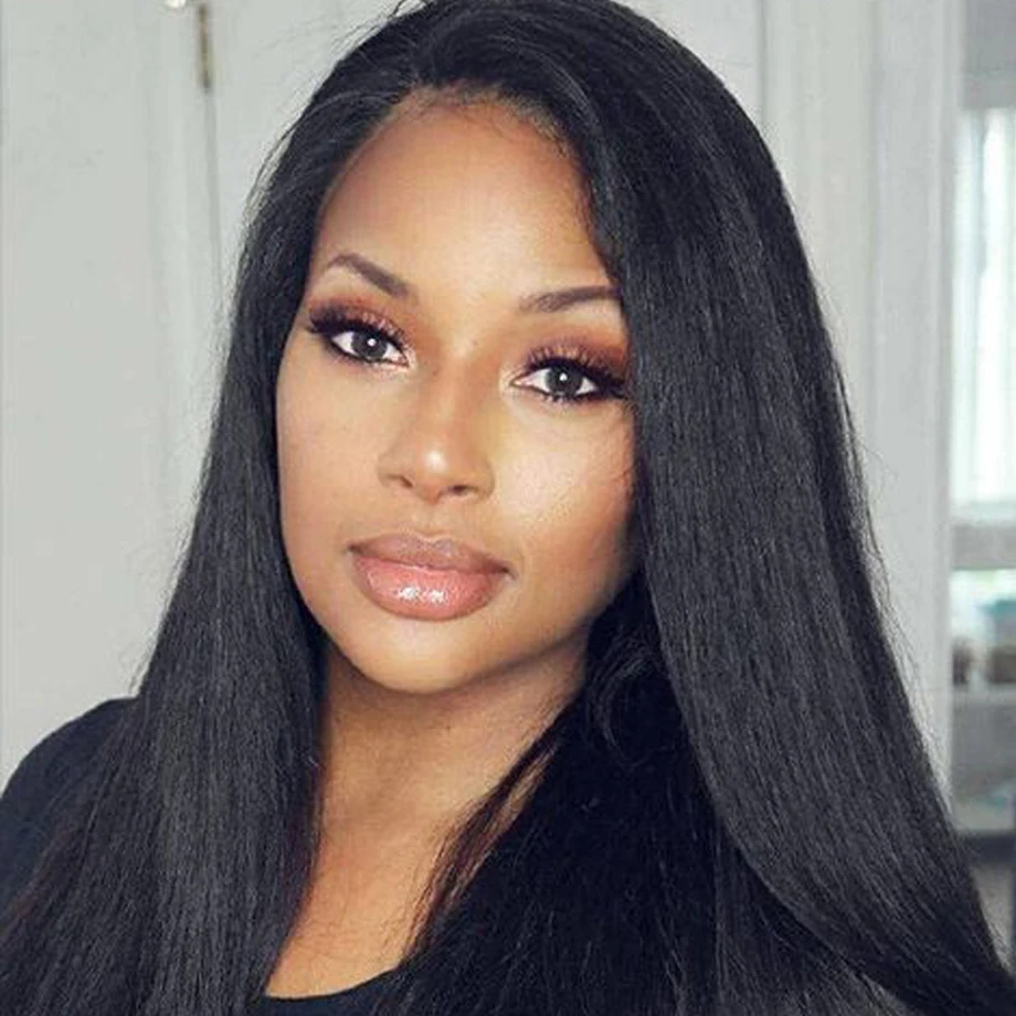 Maxglam полный парик человеческих волос с волосами младенца бразильские прямые