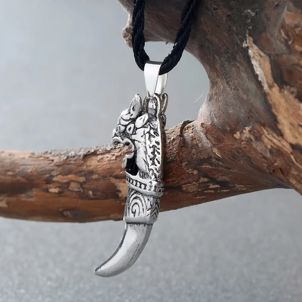 Мужские ожерелья-подвески Kinitial в стиле панк с волчьим зубом и Спайком мужское