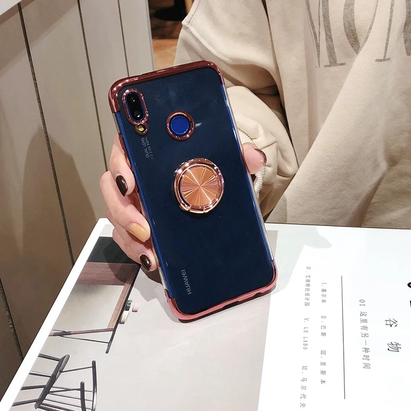 Чехол для Huawei P20 lite Pro Nova 3 4 металлический кольцевой держатель магнитный
