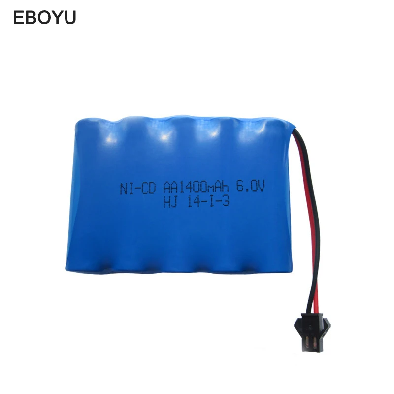 EBOYU 6V 1400mAh Ni cd перезаряжаемый аккумулятор AA SM 2P разъем для радиоуправляемой машины