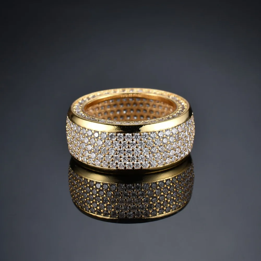 Brass mirco setting CZ stone Hip Hop Ring All Iced Out Men Stone Rings R005 |