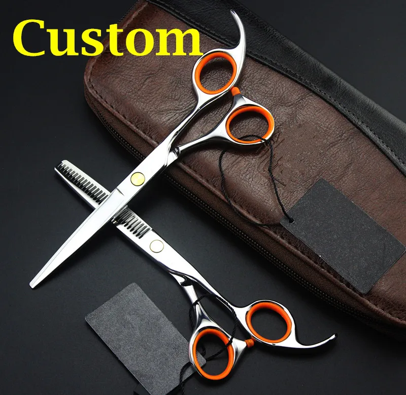 

Custom classic 440c 6 & 5.5 inch cutting barber Thinning scisor cut hair scissor shears styling tools hairdressing scissors set