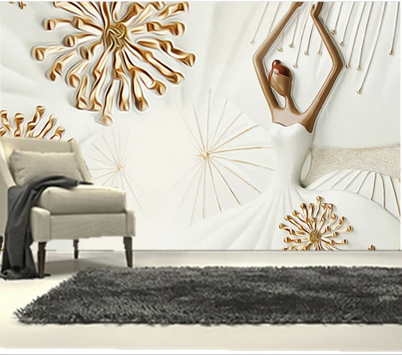 The custom 3D murals stereo wallpaper ballet dancing girl papel de parede living room sofa TV wall bedroom paper | Обустройство дома