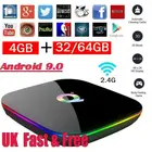 Новейшая Приставка Smart TV Android 9,0 4 Гб + 64 Гб Q Plus H6 Wifi Четырехъядерный 4K HD youtube Google медиаплеер H.265