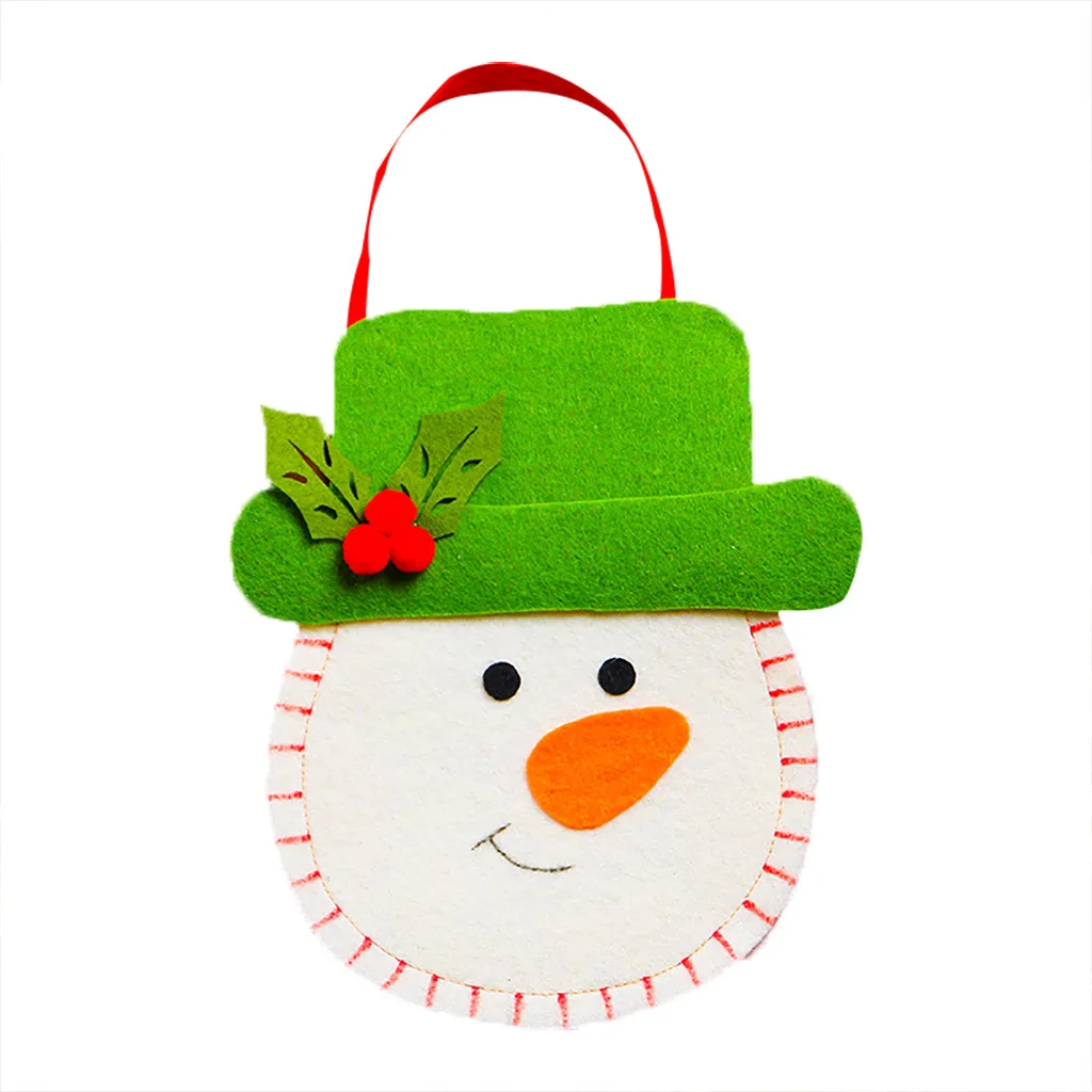 New Cute Christmas Candy Storage Bag Party Decoration 3pcs Nonwovens Bags Sweet Gift Xmas Stocking Handbag Decor Supplies | Дом и сад