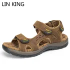 Сандалии мужские из натуральной кожи, на толстой подошве, летние