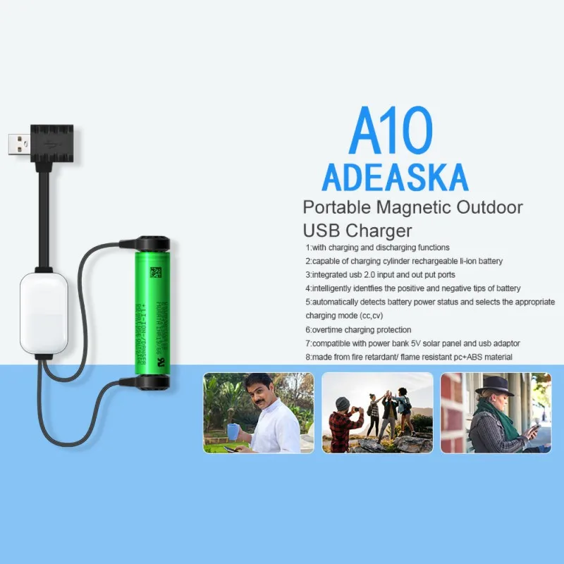 A10 18650 многофункциональное магнитное зарядное устройство USB li ion мини