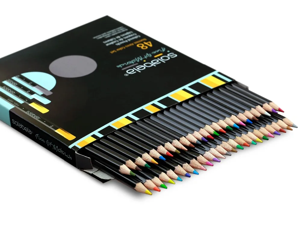 Solabela 48 шт цветные карандаши для рисования изобразительного искусства масляная