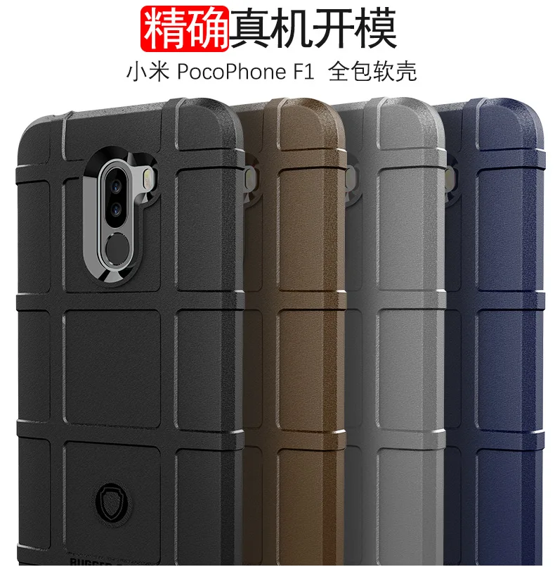 Чехол для Xiaomi Pocophone F1 мягкий силиконовый прочный противоударный бронированный