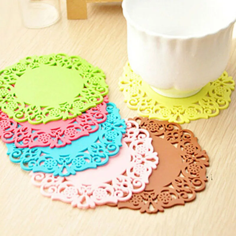 Модный Цветной кружевной Цветочный полый дизайн нескользящий термостойкий
