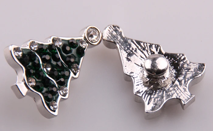 Новинка! Красивая металлическая застежка стразы из глины и рождественской елки 1