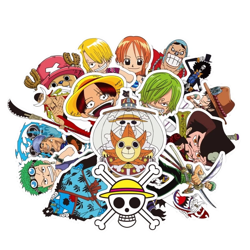 One Piece sticker 48PCS cool Anime cartoon Luffy waterproof suitcase boxes laptop guitar luggage bicycle toy lovely stickers | Игрушки и