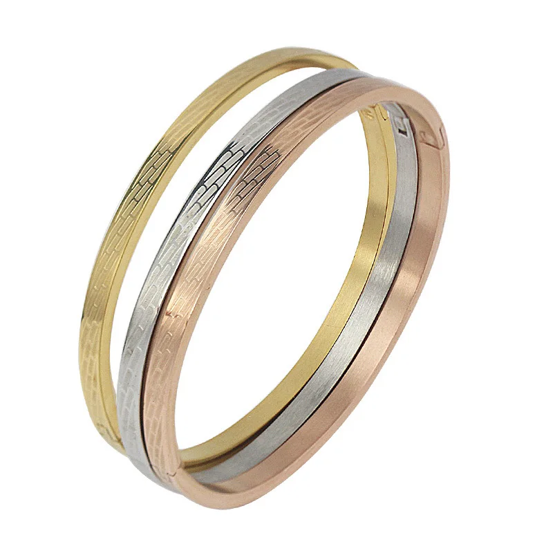 Trendy Elegant Fashion Bangle For Women Lover Bracelets Korean Jewelry Stainless Steel Women's Present Pulseiras | Украшения и