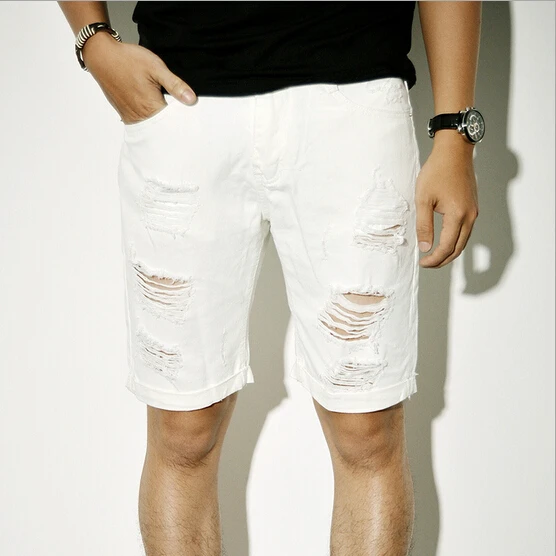 cotton fashion ripped white jeans praia 