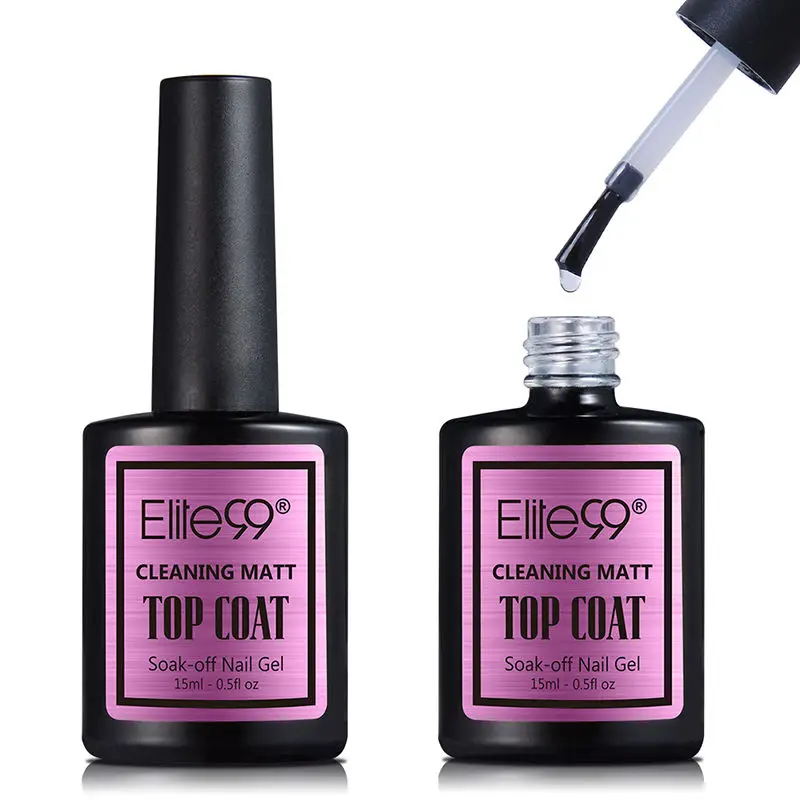 Cleaning Matt Top- Elite99 15 мл Большой максимальный диапазон Базовое покрытие верхнее покрытие Матовый верхний Блестящий Гель-лак УФ светодиодный не чистый матовый гель, топ-лак длительного действия - Цвет: Cleaning Matt Top-
