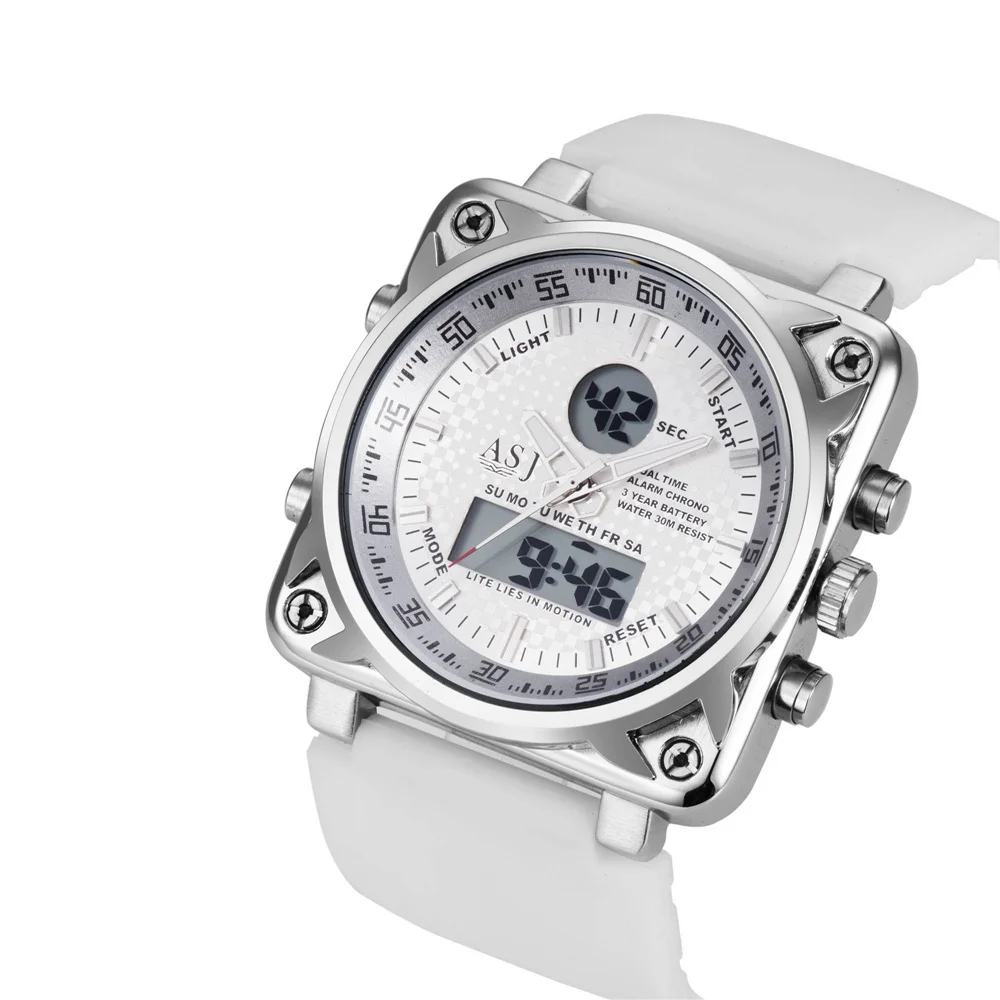 Мужские Силиконовые спортивные часы аналоговые цифровые военные армейские Japan