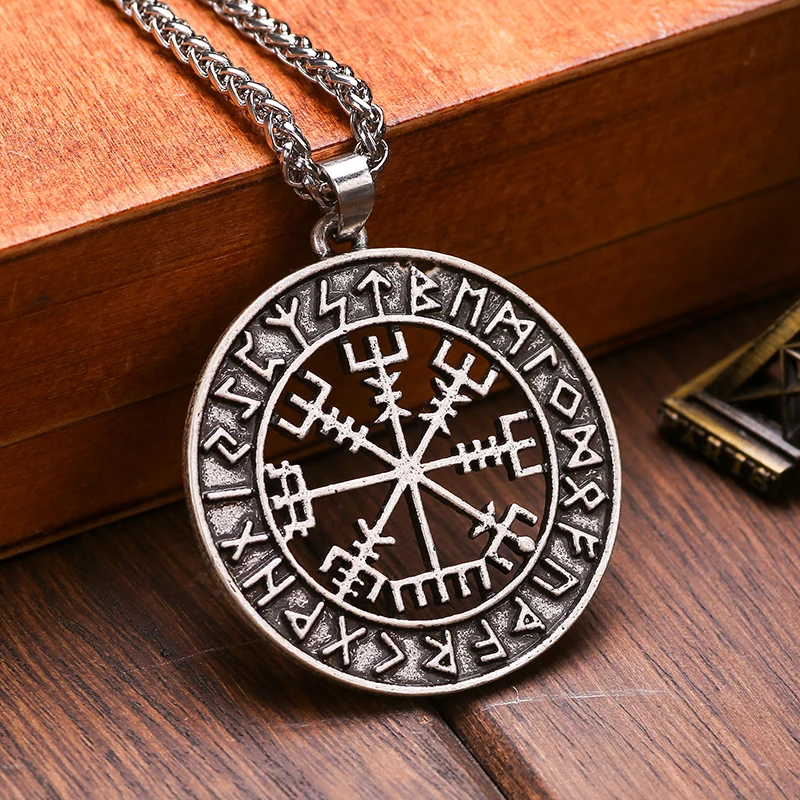 Vegvisir ожерелье подвеска с компасом Men Women Руна викингов JewelryDrop Shipping|Подвески| |