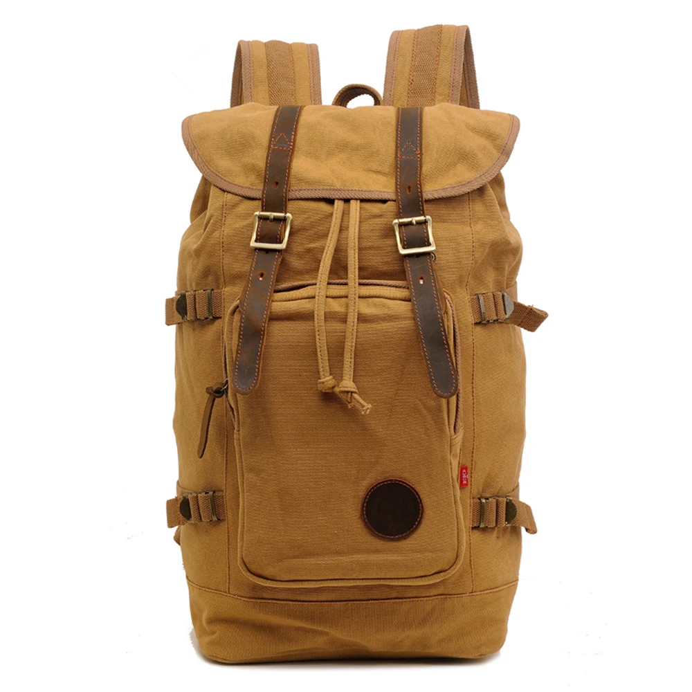 Men's Backpack Vintage Canvas morrales Military Style School Man Rucksack Mountaineering Rugzakken Male Travel Bag | Багаж и сумки