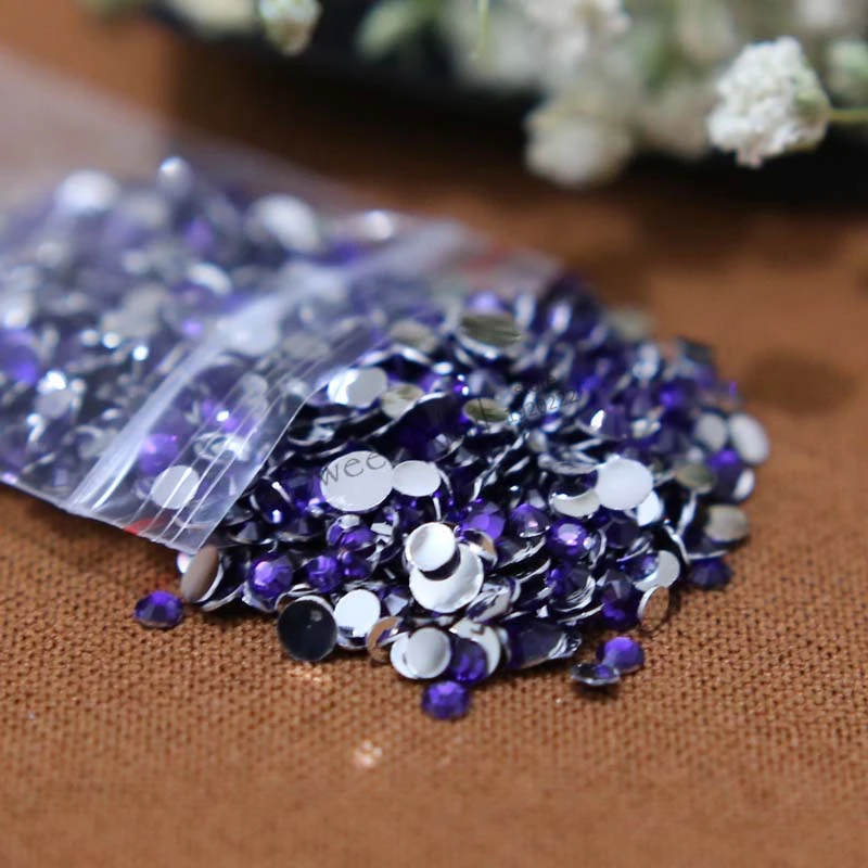 1000 шт. SS6 Фиолетовый 14 граней круглые стразы блестящие украшения для ногтей DIY N15
