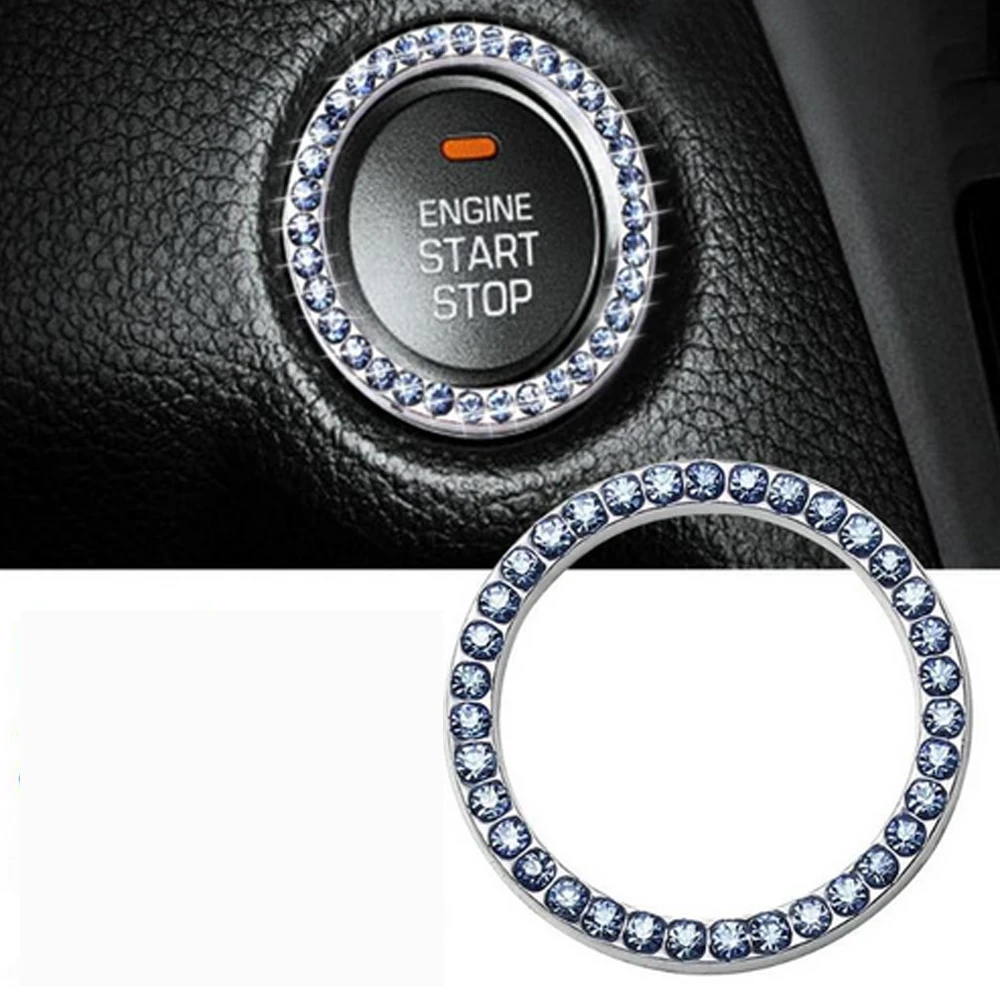 Автомобильный Кристалл Rhinestone кольцо авто двигатель старт стоп декоративное