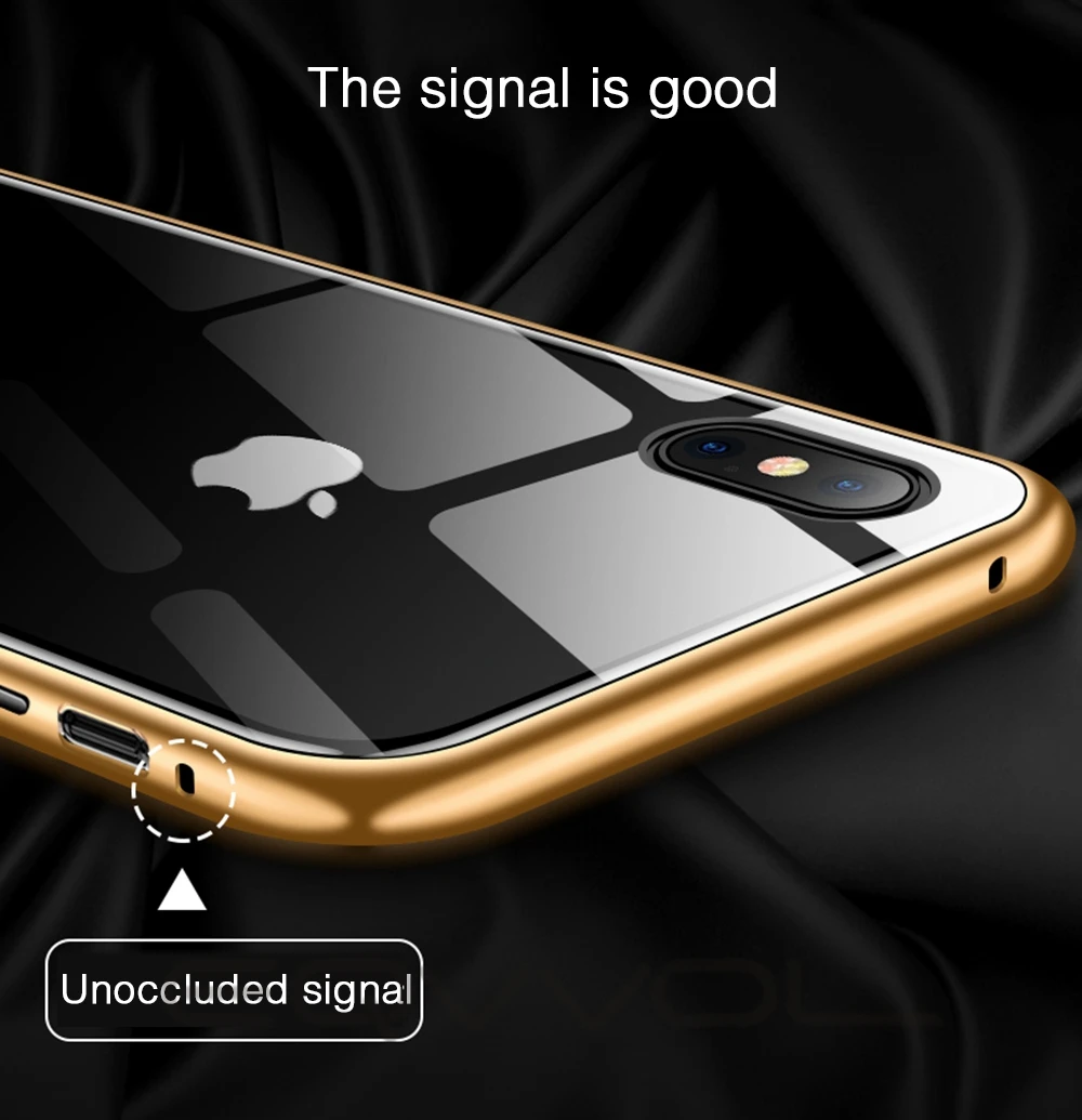 Eqvvol металлический магнитный адсорбционный чехол для iPhone XS MAX X XR 8 7 Plus 6 6s чехол двухсторонняя, для стекла магнит чехол Fun